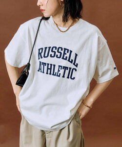Russell Athletic ����W�J �ʒ� �t���b�L�[ �v�����g ���� T�V���c/RUSSELL ATHLETIC × FREAK'S STORE �t���[�N�X�X�g�A �g�b�v�X �J�b�g�\�[�ET�V���c �u���b�N �l�C�r�[ ���b�h �z���C�g�y���������z