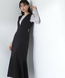 【SALE／30%OFF】NATURAL BEAUTY BASIC サイドバックルベルトジャンスカ 24SS ナチュラルビューティベーシック ワンピース・ドレス ワンピース ブラック ベージュ【送料無料】