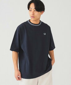 BEAMS FRED PERRY * BEAMS / 別注 オーバーサイズ ピケ Tシャツ ビームス メン トップス カットソー・Tシャツ ホワイト ブラック ネイビー【送料無料】