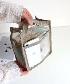 T.S.L 【バッグインバッグ/軽量/スパ】メッシュバッグインバッグ縦型小 トライシル バッグ その他のバッグ ベージュ ブルー グリーン ブラック ピンク