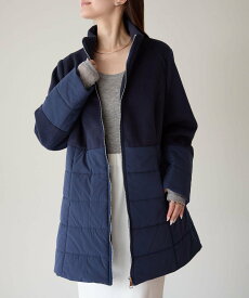 【SALE／70%OFF】PREFERIR 中わたドッキングハーフコート プレフェリール ジャケット・アウター その他のジャケット・アウター ネイビー ブラック【送料無料】