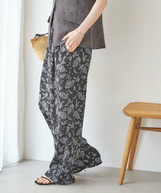 SHIPS WOMEN 《予約》【SHIPS別注】TICCA*manipuri:＜手洗い可能＞プリント パンツ シップス パンツ その他のパンツ ブラック ブラウン【送料無料】