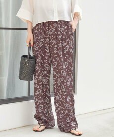 SHIPS WOMEN 《予約》【SHIPS別注】TICCA*manipuri:＜手洗い可能＞プリント パンツ シップス パンツ その他のパンツ ブラック ブラウン【送料無料】