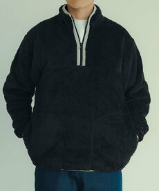 【SALE／40%OFF】URBAN RESEARCH ITEMS Healthknit Sherpa Fleece Half-Zip Jacket アーバンリサーチアイテムズ ジャケット・アウター その他のジャケット・アウター ブラック ホワイト ブラウン【送料無料】