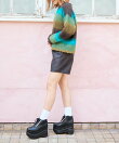 厚底レースアップスニーカー
