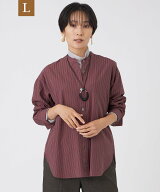 EVEX by KRIZIA 【L】【カタログ掲載・ウォッシャブル】バンドカラーストライプシャツ サンヨー エルサイ…