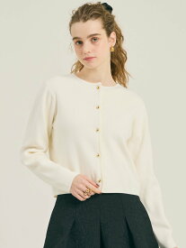 coca 【新色追加】金ボタンニットカーディガン コカ トップス カーディガン グレー ブルー カーキグリーン ホワイト ネイビー ワインレッド ブラウン