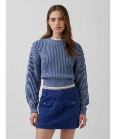 【SALE／74%OFF】GAP (W)コットン100% バレルスリーブ クロップドセーター ギャップ トップス ニット ブルー グリーン ホワイト イエロー