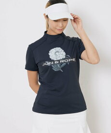 【SALE／30%OFF】JUN&ROPE' フローラルプリント半袖モックプルオーバー ジュンアンドロペ トップス カットソー・Tシャツ ブラック ホワイト イエロー【送料無料】