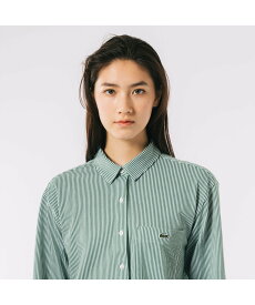 【SALE／40%OFF】LACOSTE ジャージニットストライプシャツ ラコステ トップス シャツ・ブラウス ネイビー グリーン【送料無料】