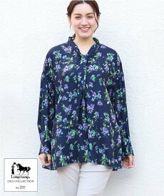 【SALE／20%OFF】eur3 【大きいサイズ】【ロンシャン オールドコレクション】2WAYボウタイブラウス エウルキューブ トップス シャツ・ブラウス ネイビー ホワイト【送料無料】