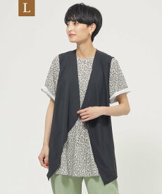 EVEX by KRIZIA 【L】【ウォッシャブル】【接触冷感】【UV対策】ストレッチデザインジレカットソー サンヨー エルサイズ トップス カットソー・Tシャツ ブラック【送料無料】