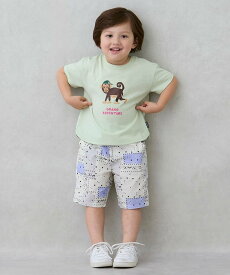 【SALE／20%OFF】petit main 総柄ハーフパンツ ナルミヤオンライン パンツ その他のパンツ カーキグリーン ベージュ ホワイト ブルー ネイビー グリーン
