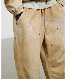 【SALE／30%OFF】BEAMS BEAMS｜Mock Print Double Knee Sweat Pants｜メンズ パンツ スウェット｜ヴィンテージ風 デジタルプリント ダブルニー｜裏毛 高密度 ハリ感｜ワイドストレートフィット｜快適｜春夏 ビームス メン パンツ その他のパンツ ベージュ ネイビ【送料無料】