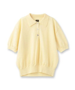 【SALE/30%OFF】DRESSTERIOR BATONER(バトナー)CHOMA 半袖ポロニット ドレステリア トップス ニット イエロー【送料無料】