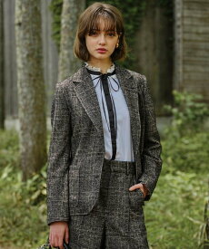 【SALE／5%OFF】DRESSTERIOR ループグレンチェックジャケット ドレステリア ジャケット・アウター テーラードジャケット・ブレザー ブラック【送料無料】