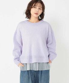 【SALE／50%OFF】studio CLIP 7ゲージフレアニットプルオーバー×プリーツインナーセット スタディオクリップ トップス その他のトップス ホワイト グレー