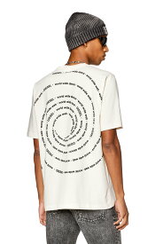 【SALE／40%OFF】DIESEL メンズ Tシャツ レギュラーフィット バックプリント ディーゼル トップス カットソー・Tシャツ ホワイト ブラック【送料無料】
