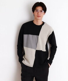 【SALE／30%OFF】THE SHOP TK パネルブロッキング長袖Tシャツ ザ ショップ ティーケー トップス カットソー・Tシャツ ネイビー ブラック ホワイト