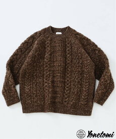 JOURNAL STANDARD relume 《予約》米富繊維 / Yonetomi 別注 アラン セーター ジャーナル スタンダード レリューム トップス ニット グレー ブラウン【送料無料】