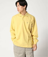 CROCODILE (M)鹿の子 ワンポイント 長袖ポロシャツ【日本製】 クロコダイル トップス ポロシャツ ホワイ…