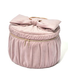 Francfranc ベロアリボン バニティポーチ L コスメポーチ コスメボックス 収納 大容量 フランフラン 財布・ポーチ・ケース ポーチ ピンク【送料無料】