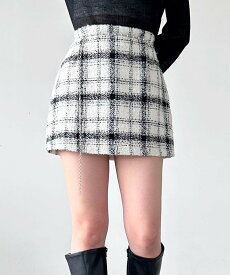 【SALE／28%OFF】Heather ツイードチェックミニスカート ヘザー スカート ミニスカート