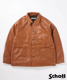 JOURNAL STANDARD 【Schott / ショット】別注 レザーカバーオール ジャーナル スタンダード ジャケット・アウター ライダースジャケット ネイビー ブラック グレー ブラウン【送料無料】