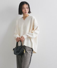 【SALE／50%OFF】VICKY ダブルジャカードVネックニット≪手洗い可能≫ ビッキー トップス ニット レッド ホワイト グレー【送料無料】