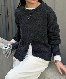 【SALE／30%OFF】COLLAGE GALLARDAGALANTE ヤクライクショートニット コラージュガリャルダガランテ トップス ニット ホワイト オレンジ ブラック ブラウン グレー ブルー【送料無料】