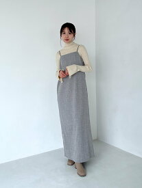 Olu. ヘリンボーンキャミソールワンピース オルドット ワンピース・ドレス ワンピース ブラウン グレー【送料無料】