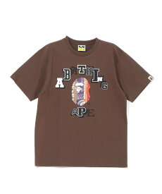 A BATHING APE FANS SCARF COLLEGE TEE ア ベイシング エイプ トップス カットソー・Tシャツ ブラック ブラウン ホワイト【送料無料】