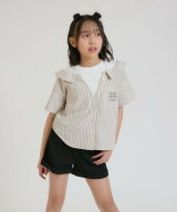 PINK-latte シャツドッキング半袖プルオーバー ナルミヤオンライン トップス シャツ・ブラウス ベージュ …