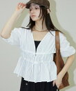 2WAY シャーリング ブラウス 限定展開