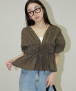 2WAY シャーリング ブラウス 限定展開