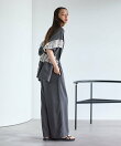 《リネンライクドライシリーズ》フリル5分袖ジャケット