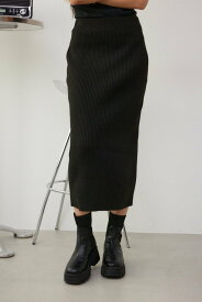 【SALE／50%OFF】AZUL BY MOUSSY リブニットタイトスカート アズールバイマウジー スカート ミディアムスカート ブラック ホワイト グレー