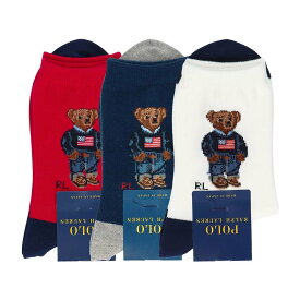 POLO RALPH LAUREN POLO RALPH LAUREN アメリカーナベア クルー丈 キッズ ソックス ナイガイ 靴下・レッグウェア 靴下 ネイビー ホワイト