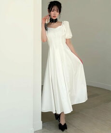 【SALE／29%OFF】ROYAL PARTY ボリュームスリーブタックフレアワンピース ロイヤルパーティー ワンピース・ドレス ワンピース ブラック ベージュ ホワイト【送料無料】