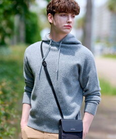 【SALE／20%OFF】DRESSTERIOR カシミヤブレンドフードニット ドレステリア トップス ニット グレー ホワイト【送料無料】