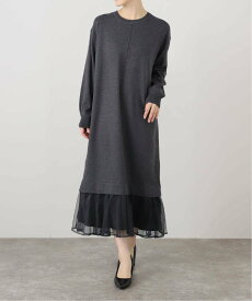 La Totalite 【洗える】TORRAZZO DONNA/トラッゾドンナ ニット*チュール ワンピース ラ トータリテ ワンピース・ドレス ワンピース ベージュ グレー【送料無料】