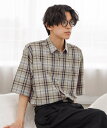 GLOBAL WORK URBANシャツAIR/5分袖/638140 グローバルワーク トップス シャツ・ブラウス ブルー ブラウン ブラック ホ…
