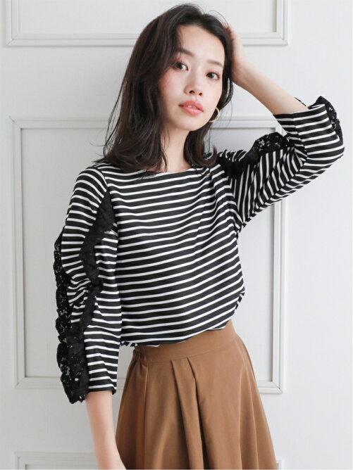 Clear レースフリルボーダートップス Rakuten Fashion 楽天ファッション 旧楽天ブランドアベニュー Bg6639