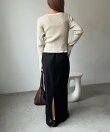 キーネックレイヤードカーディガン