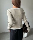 キーネックレイヤードカーディガン