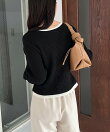 キーネックレイヤードカーディガン