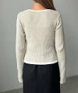 キーネックレイヤードカーディガン