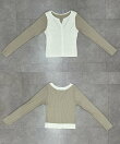 キーネックレイヤードカーディガン
