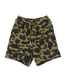 A BATHING APE 1ST CAMO APE HEAD ONE POINT SWEAT SHORTS ア ベイシング エイプ パンツ ジャージ・スウェットパンツ グリーン イエロー【送料無料】