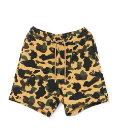 A BATHING APE 1ST CAMO APE HEAD ONE POINT SWEAT SHORTS ア ベイシング エイプ パンツ ジャージ・スウェットパンツ グリーン イエロー【送料無料】